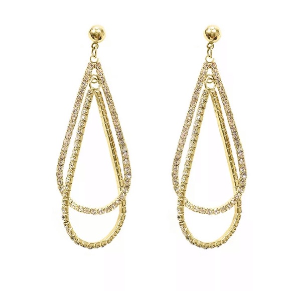 🔥NEW 18K Yellow Gold Diamond Long Drop Earrings🔥 - Picture 3 of 6